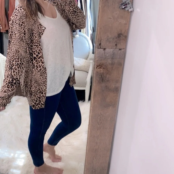 Time & Tru leopard print knit cardigan size XXlarge new with tags - Picture 4 of 9